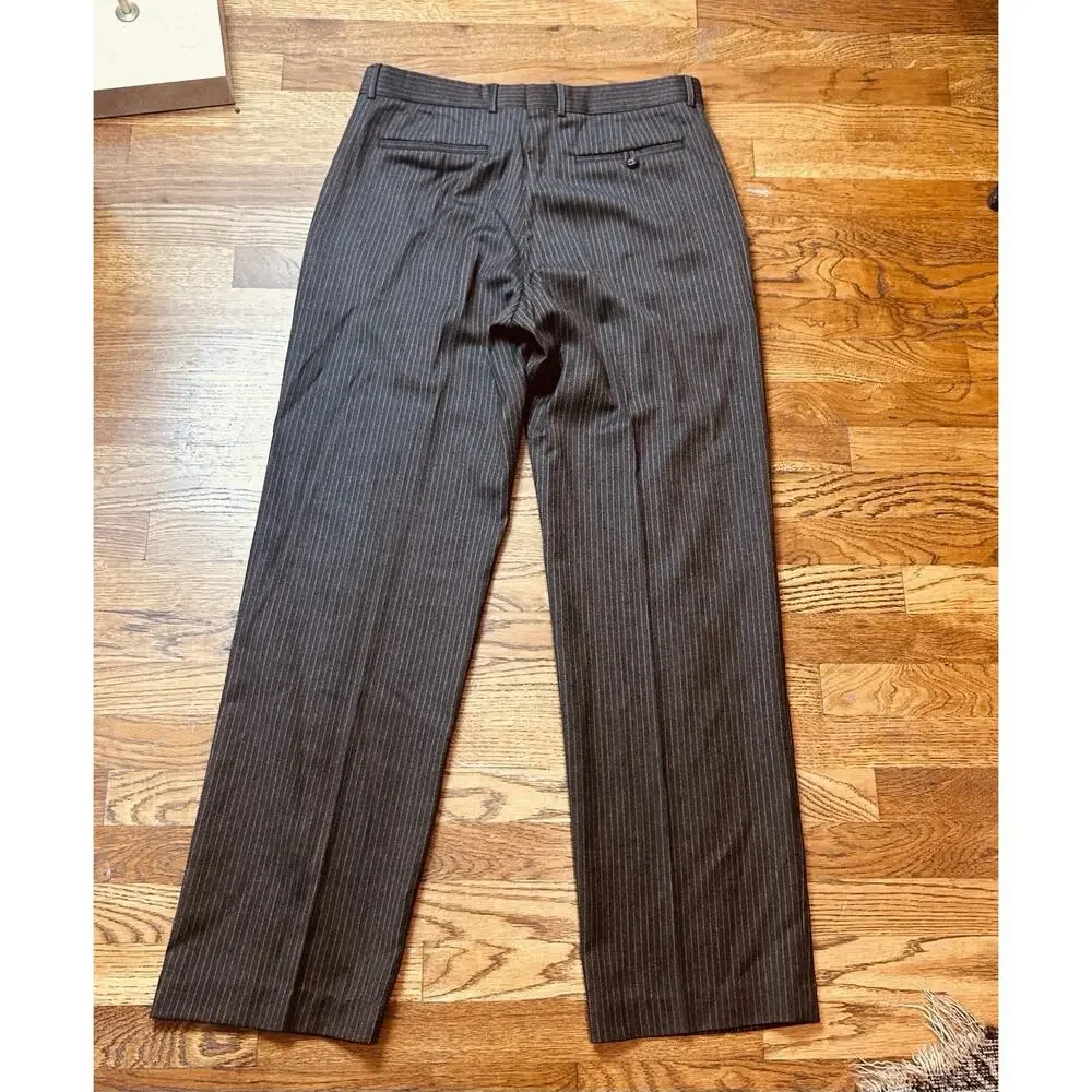 Banana Republic Mens Wool Suit 2 Pc Brown‎ Pinstripe, 36Long, 34x34